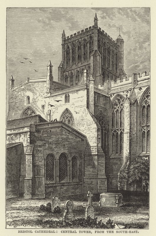 Cattedrale di Bristol, torre centrale, da sud-est da English School