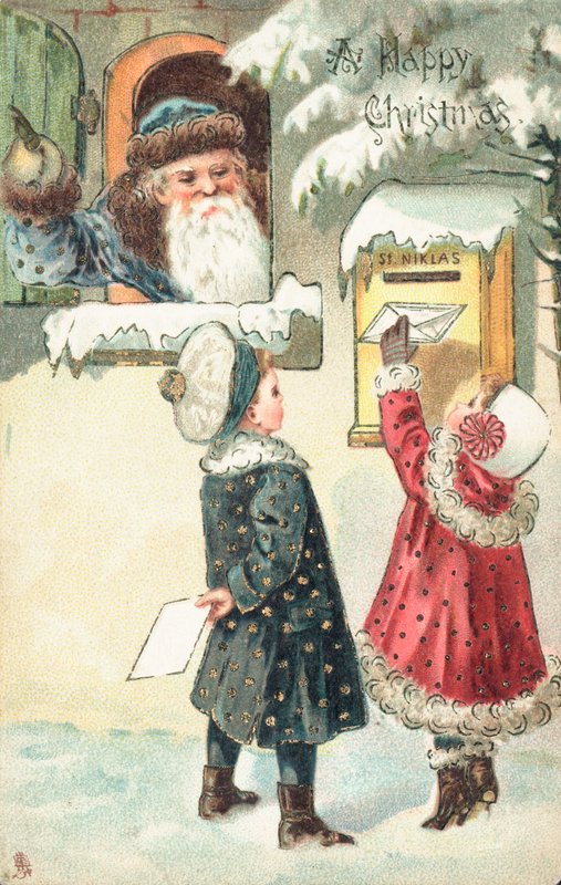 Cartolina di Natale britannica da English School