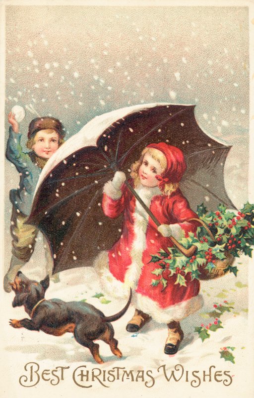 Cartolina di Natale britannica da English School