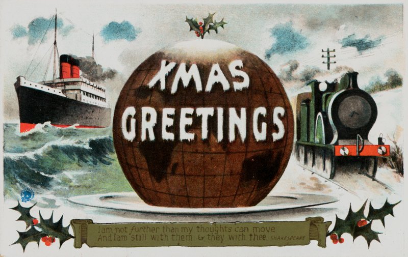 Cartolina di Natale britannica da English School