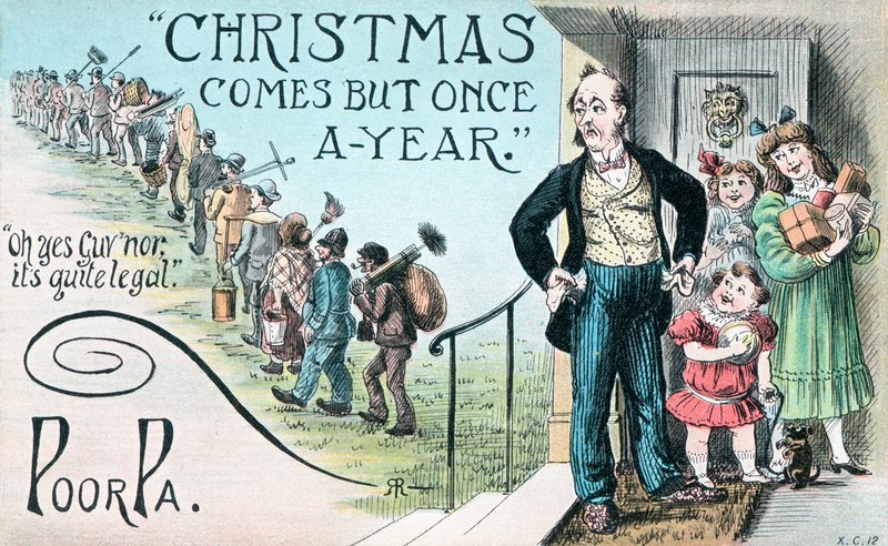Cartolina di Natale britannica da English School