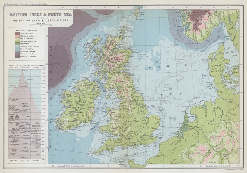 Isole Britanniche e Mare del Nord che mostrano l