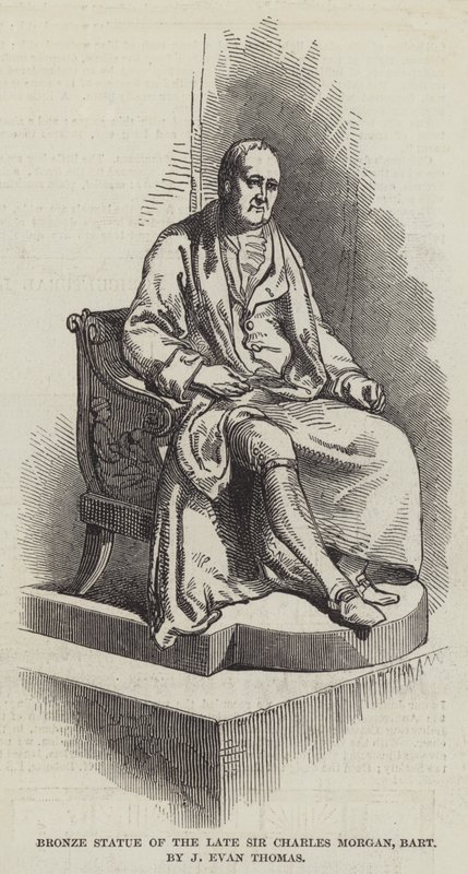 Statua in bronzo del defunto Sir Charles Morgan, baronetto di J Evan Thomas da English School