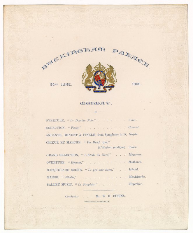 Concerto a Buckingham Palace, 22 giugno 1868 da English School