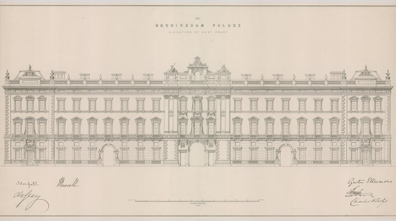 Buckingham Palace, elevazione del fronte est da English School