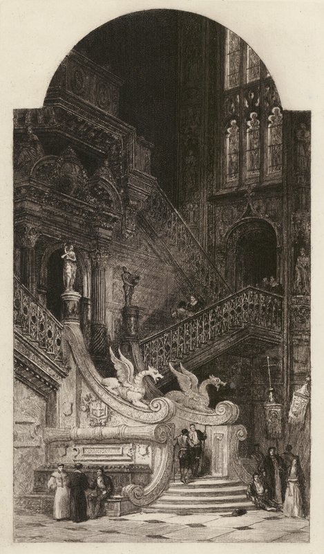 Cattedrale di Burgos, inciso da C O Murray, dopo David Roberts da English School