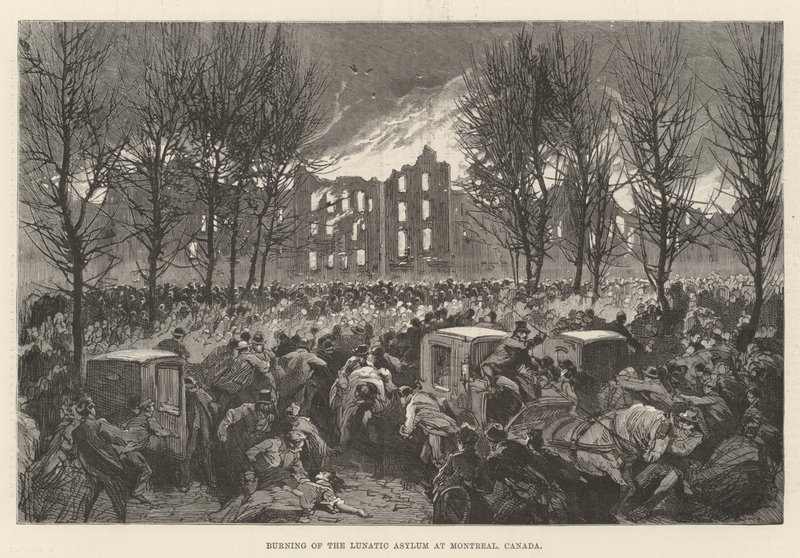 Incendio del manicomio a Montreal, Canada da English School