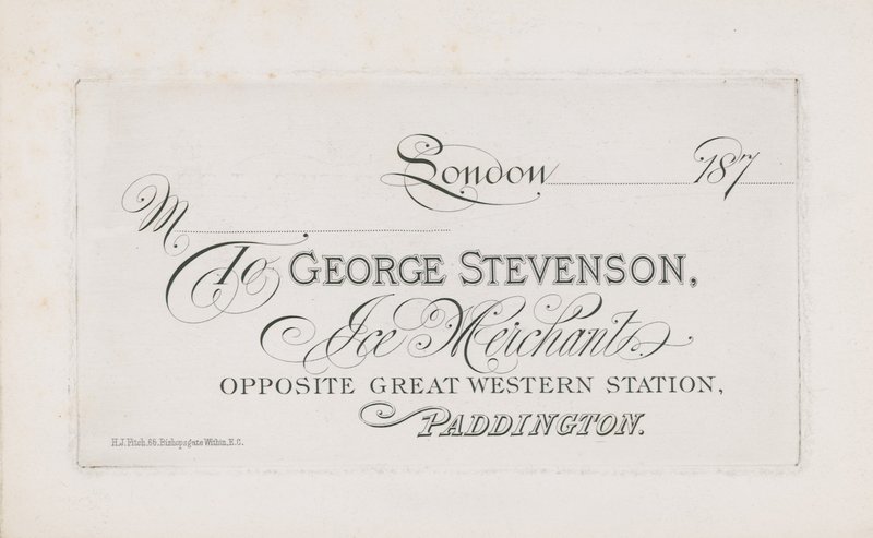 Biglietto da visita per George Stevenson da English School