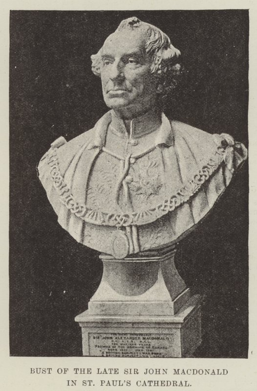 Busto del defunto Sir John Macdonald nella Cattedrale di St Paul da English School