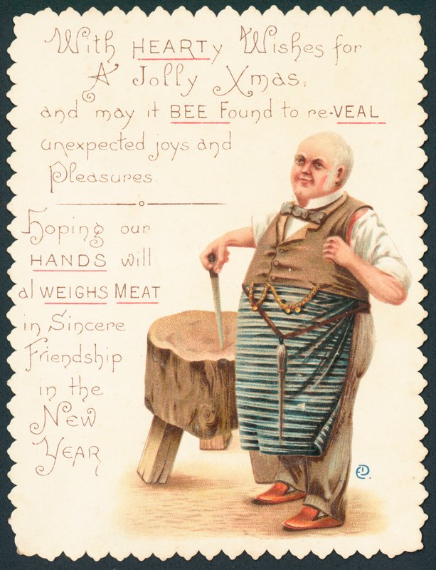 Macellaio, cartolina di Natale da English School