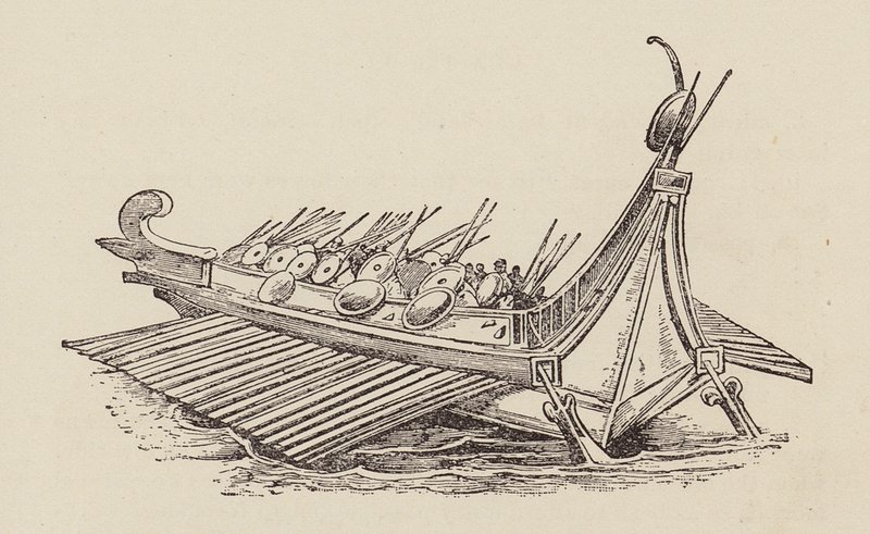 Cesare, Guerra Gallica: Nave da guerra romana da English School