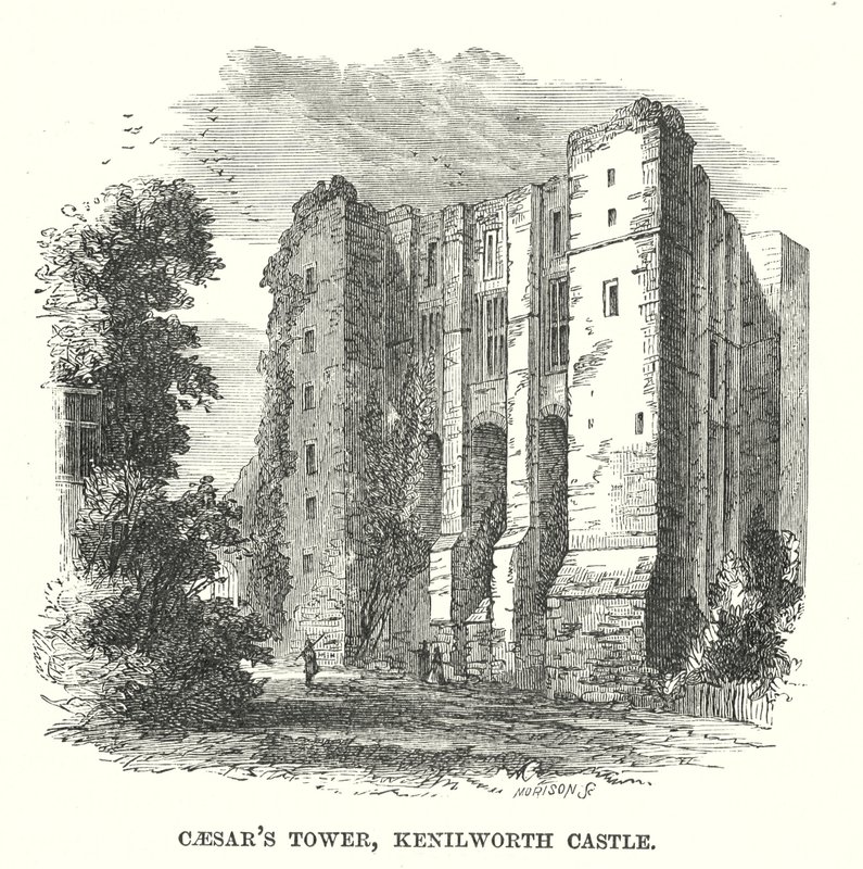 Torre di Cesare, Castello di Kenilworth (incisione) da English School