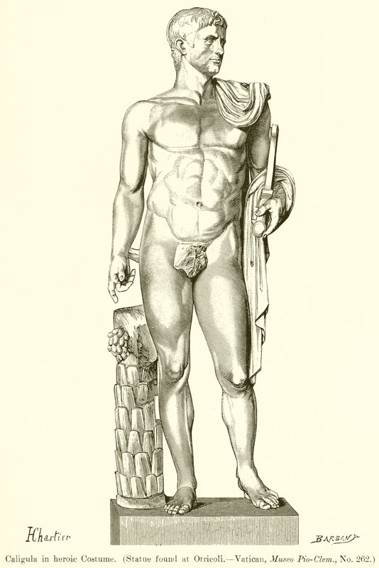 Caligola in costume eroico da English School