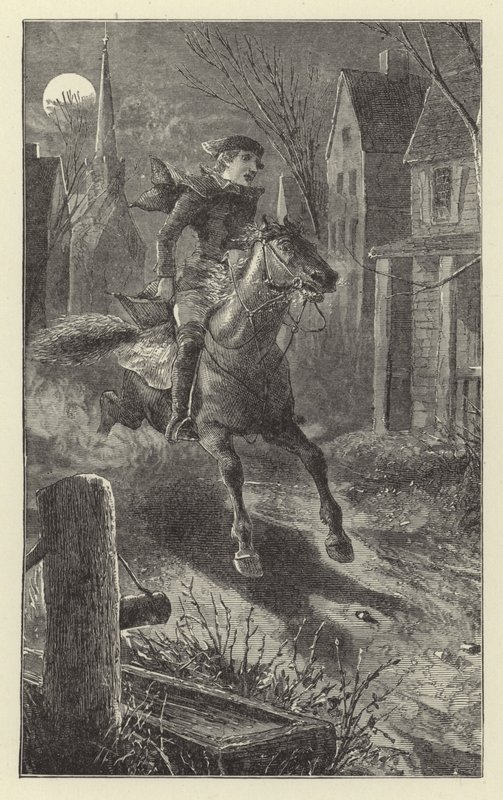 Chiamata alle armi - La cavalcata di Paul Revere, 1775 da English School