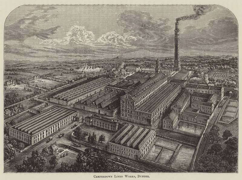 Camperdown Linen Works, Dundee (incisione) da English School