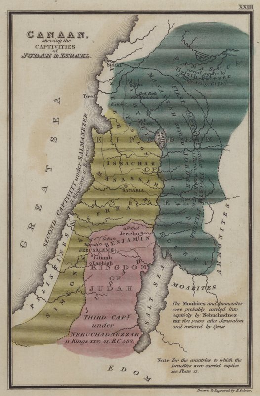 Canaan, mostrando le cattività di Giuda e Israele da English School