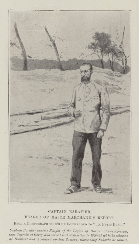 Capitano Baratier, portatore del rapporto del Maggiore Marchand (litografia) da English School