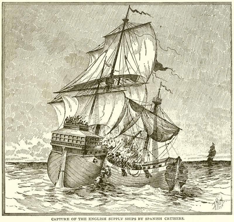 Cattura delle navi di rifornimento inglesi da parte dei corsari spagnoli da English School