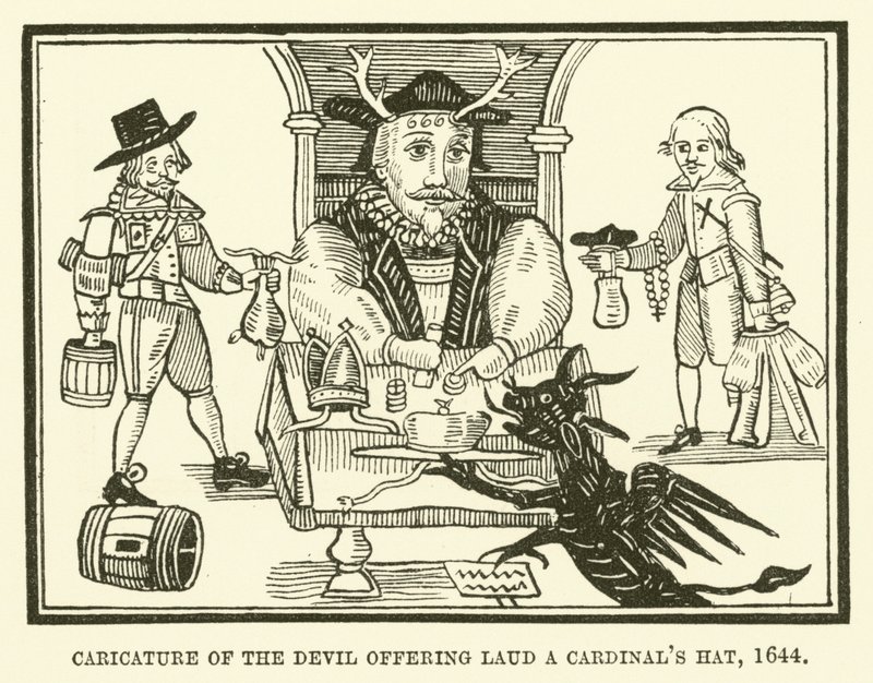 Caricatura del Diavolo che Offre a Laud un Cappello da Cardinale da English School