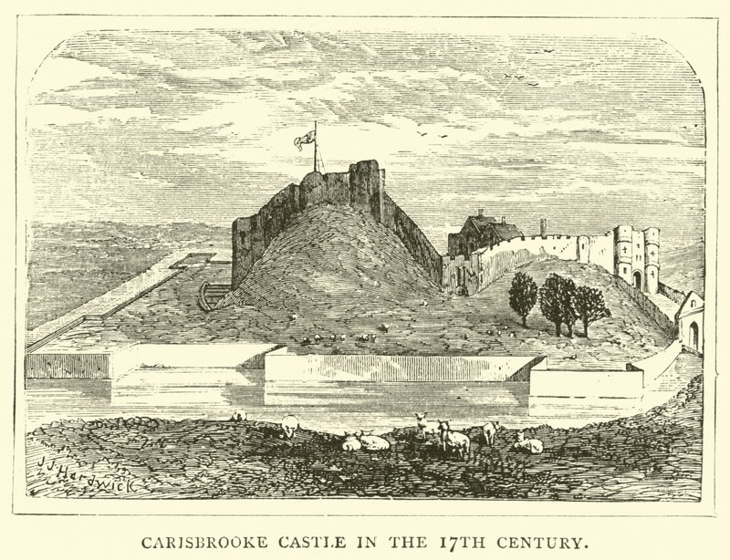 Castello di Carisbrooke nel XVII secolo da English School