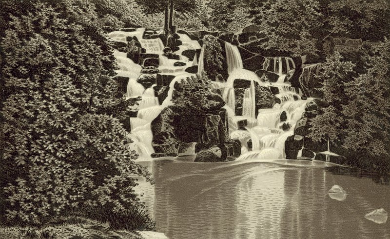 Cascata, Virginia Water (litografia) da English School