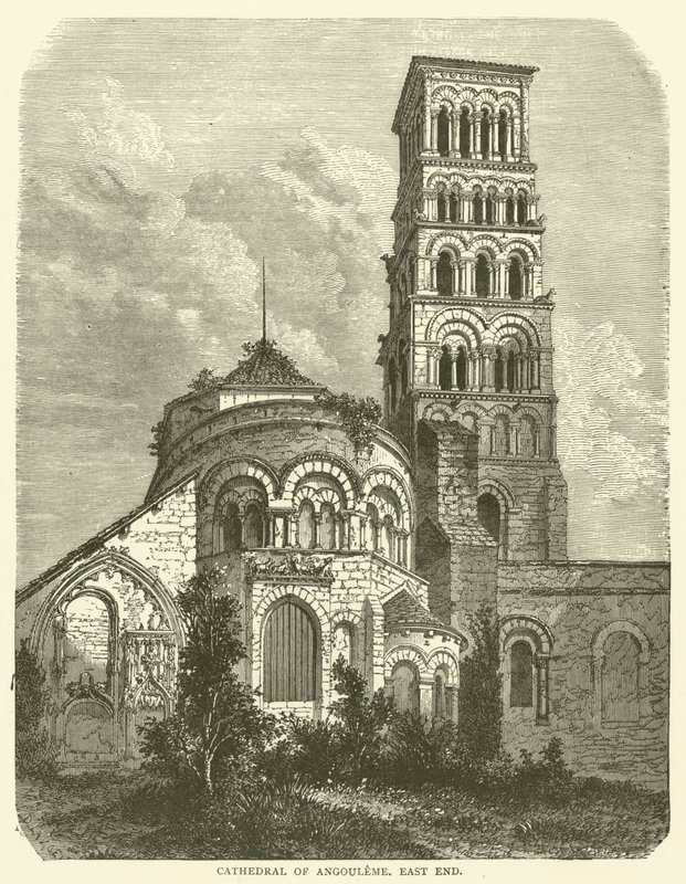 Cattedrale di Angouleme, estremità orientale (incisione) da English School