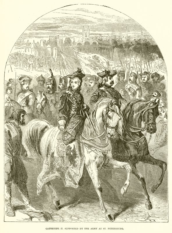 Caterina II sostenuta dall