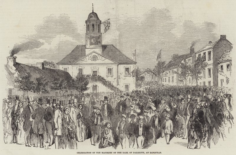 Celebrazione della maggiore età del conte di Dalkeith, a Sanquhar (incisione) da English School