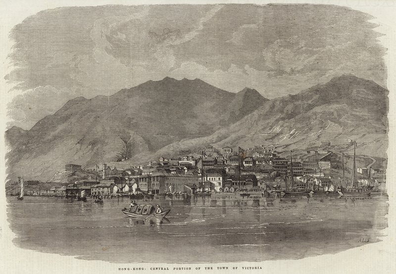 Parte centrale della città di Victoria a Hong Kong da English School