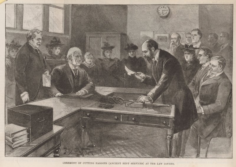 Cerimonia di taglio delle fascine (antichi servizi di affitto) presso i Tribunali da English School