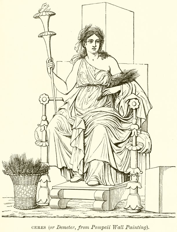 Cerere (o Demetra, da pittura murale di Pompei) da English School