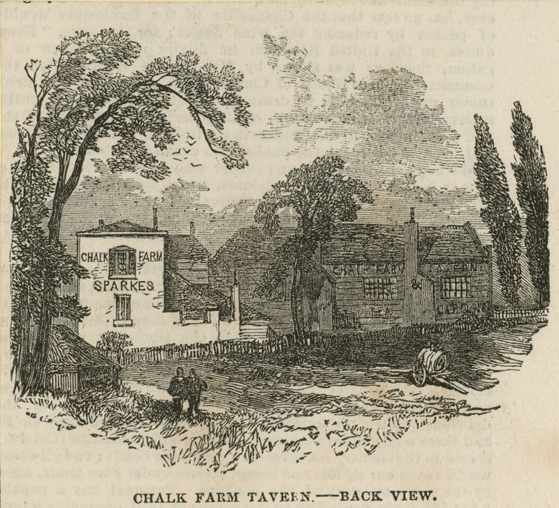 Chalk Farm Tavern, Londra, vista posteriore da English School