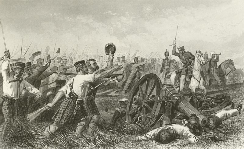 Carica degli Highlanders prima di Cawnpore, sotto il Generale Havelock da English School