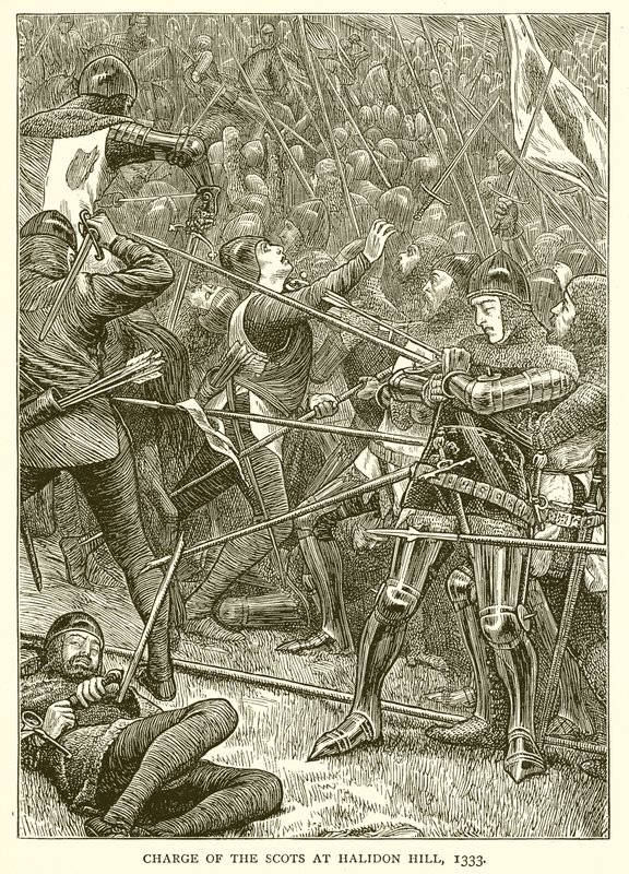 Carica degli scozzesi a Halidon Hill, 1333 da English School