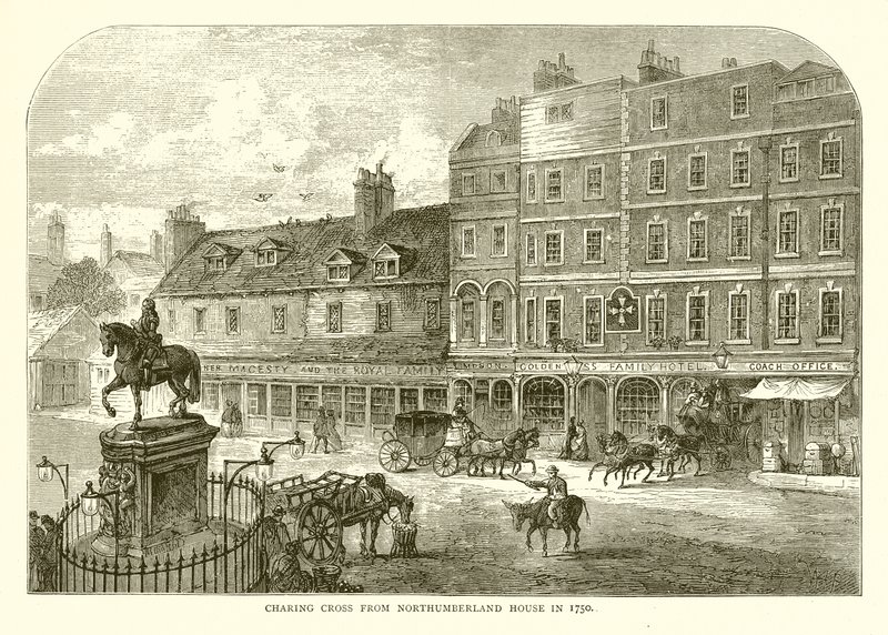 Charing Cross da Northumberland House nel 1750 da English School
