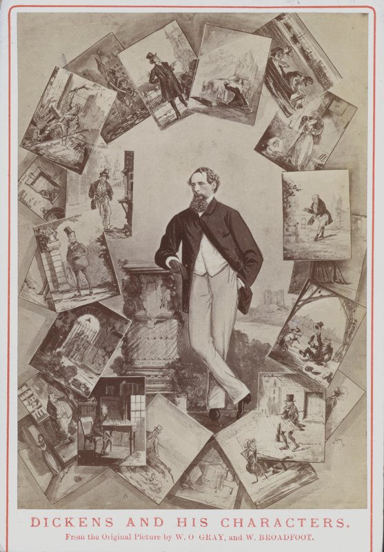 Charles Dickens e i suoi personaggi, dal quadro originale di W O Gray e W Broadfoot da English School