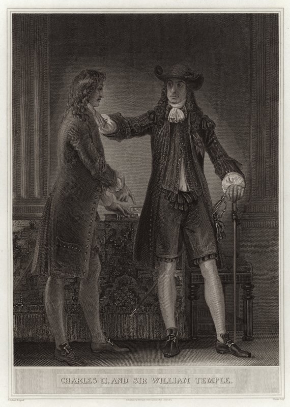Carlo II e Sir William Temple da English School