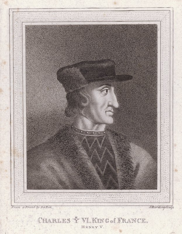 Carlo VI, re di Francia (incisione) da English School