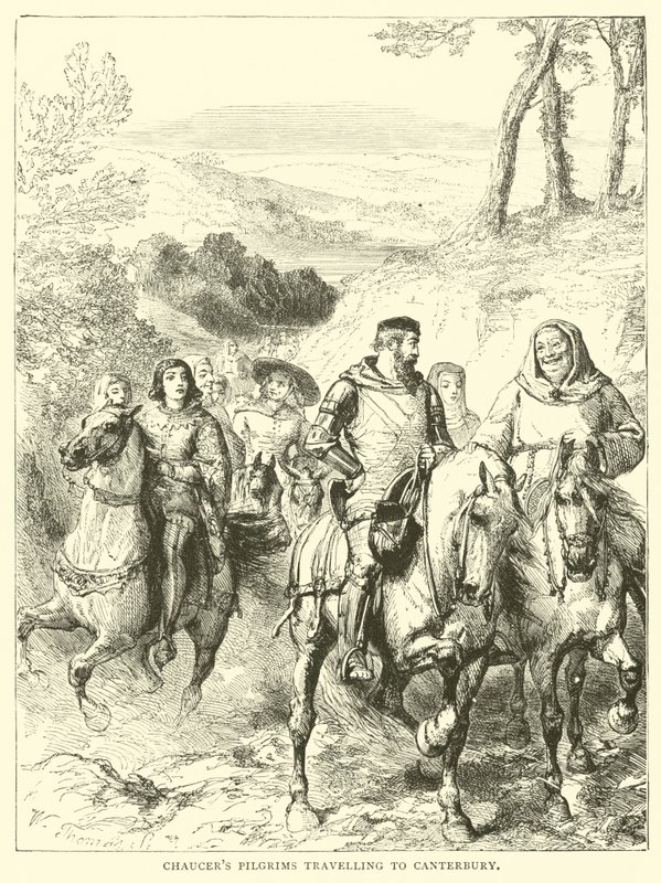 I pellegrini di Chaucer in viaggio verso Canterbury da English School