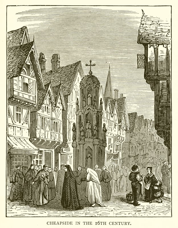 Cheapside nel XVI secolo da English School