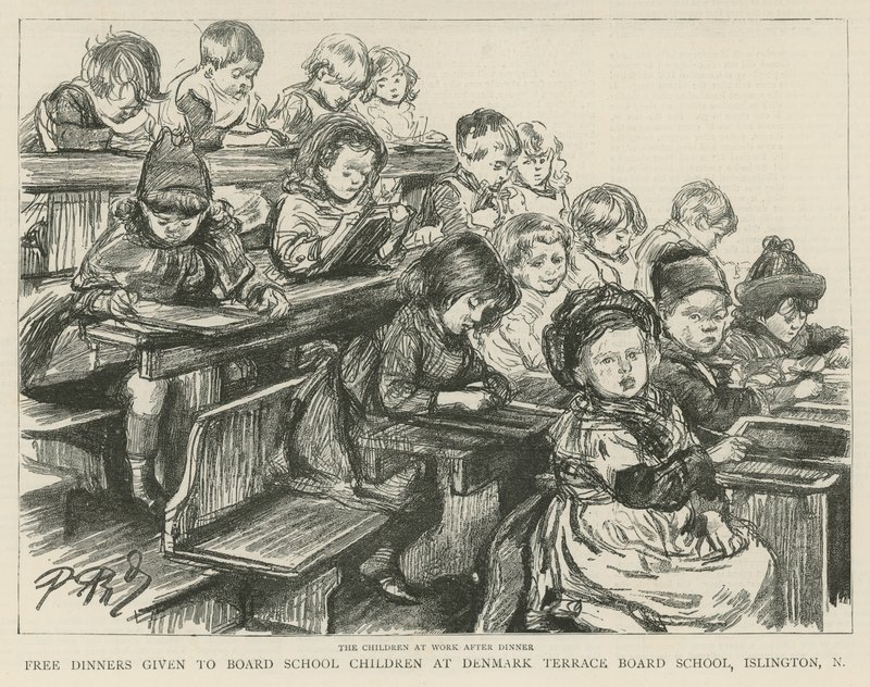Bambini al lavoro dopo pranzo da English School