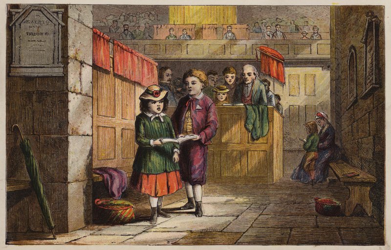 Bambini in una chiesa da English School