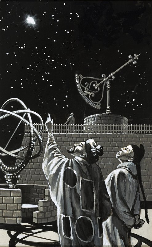 Astronomi cinesi che cercano segni nel cielo da English School