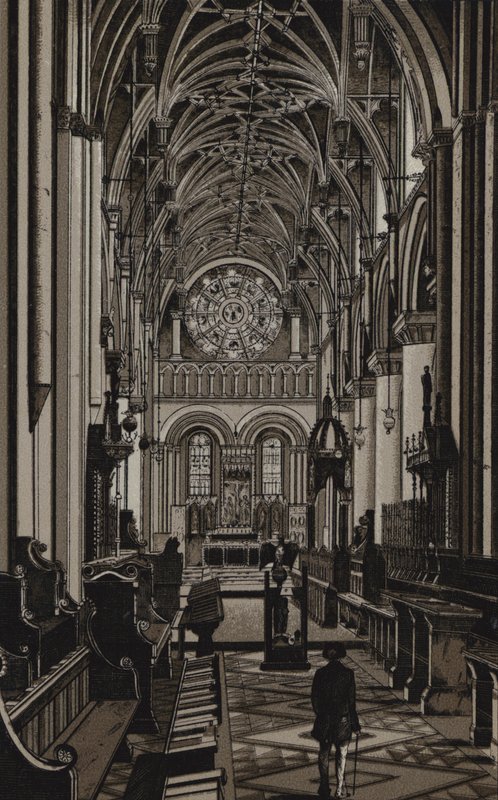 Cattedrale di Christ Church, Oxford (litografia) da English School