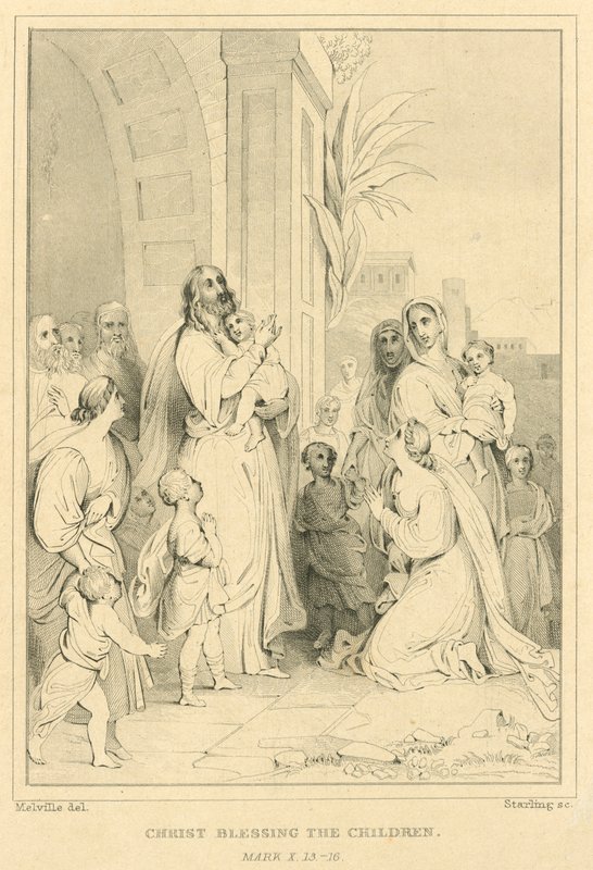 Cristo benedice i bambini, Marco X, 13-16 da English School