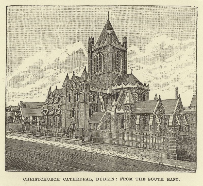 Cattedrale di Christchurch, Dublino, da sud-est da English School