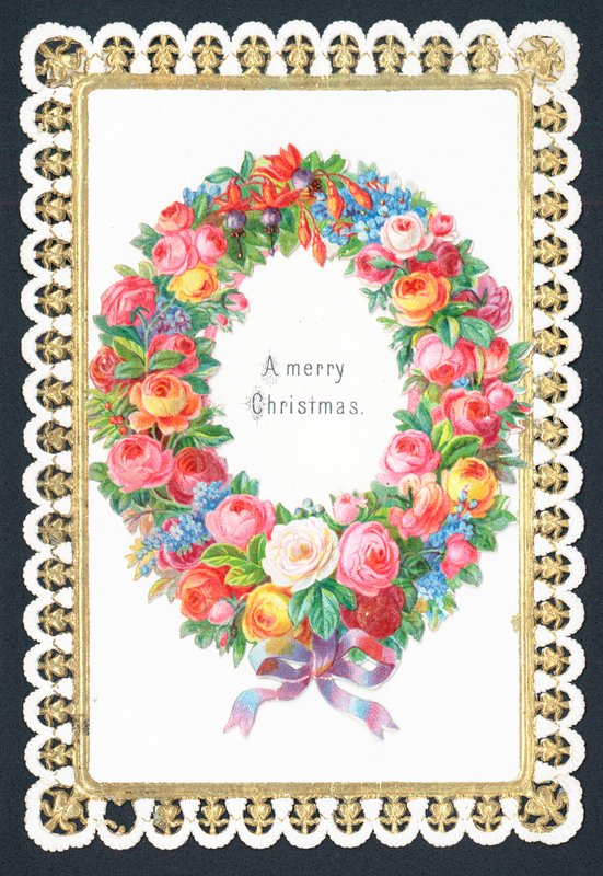 Ghirlanda di fiori di Natale, biglietto di Natale da English School