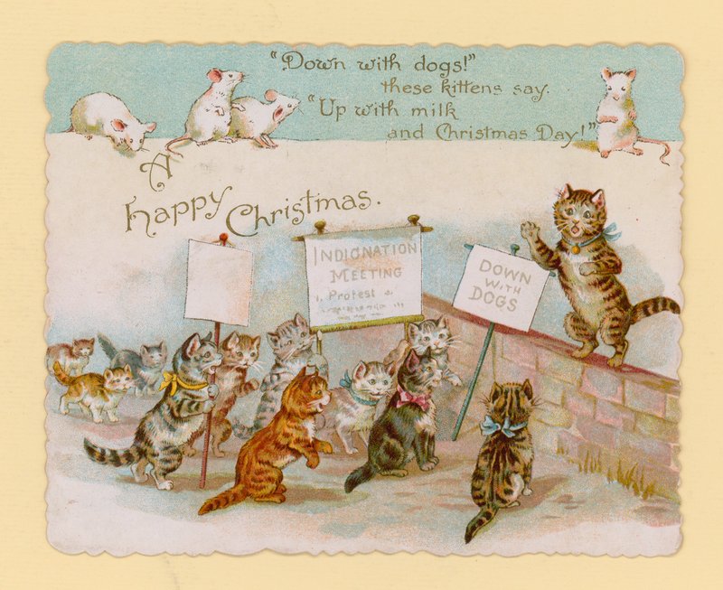 Biglietto di Natale, con gatti e topi da English School