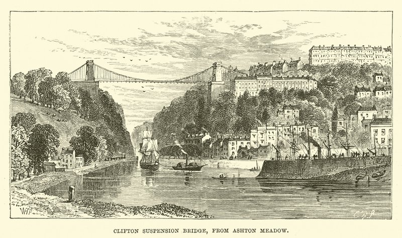 Ponte sospeso di Clifton, da Ashton Meadow da English School