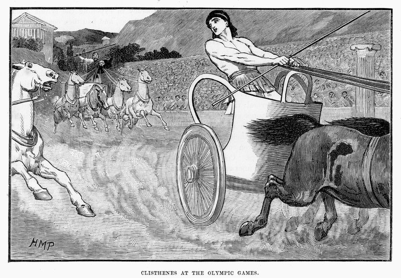 Clistene ai Giochi Olimpici, illustrazione da Cassells Illustrated Universal History di Edward Ollier, 1890 da English School